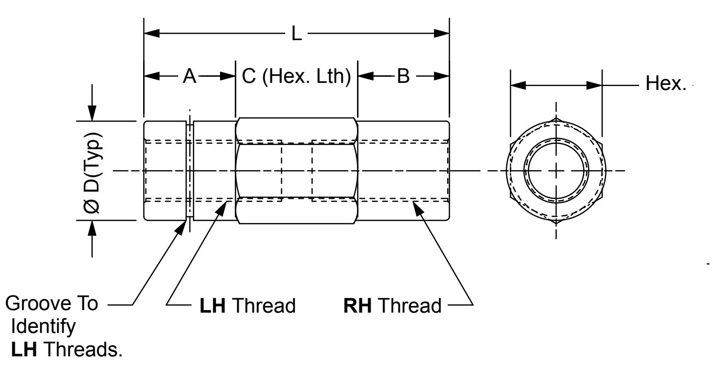 BSA-2.50-3R-4L dimensional drawing