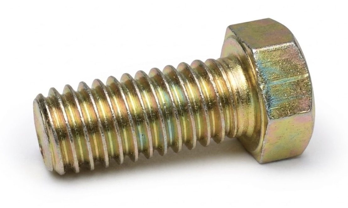 Hex Head Cap Screw, 3/8-24 x 1.75, Zinc Yellow — Fasteners photo