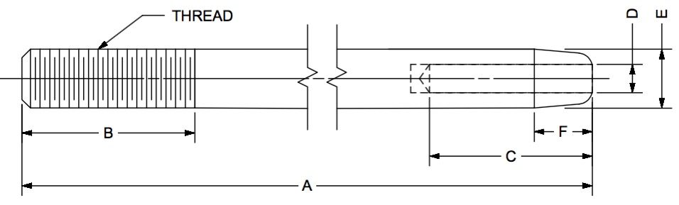 CER-80-5 (end rod) dimensional drawing