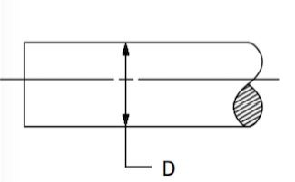 Core, 30 Series, Solid, Cut-to-Length, Price per Foot dimensional drawing